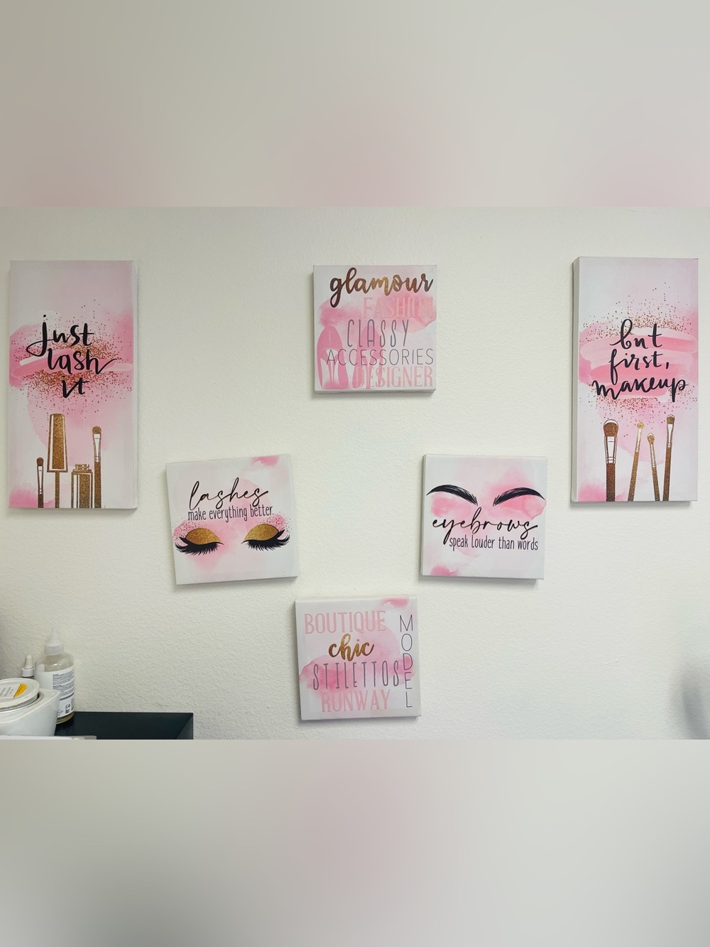 Pink Glamour Wall Art Set - Home Wall Decor
